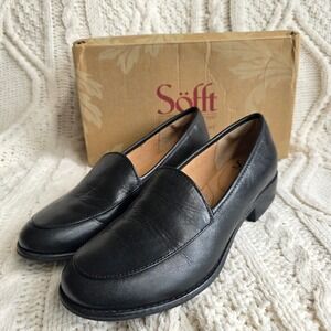 Söfft Napoli Black Leather Loafers‎ Heeled Comfort Shoes Womens Size 7.5M
